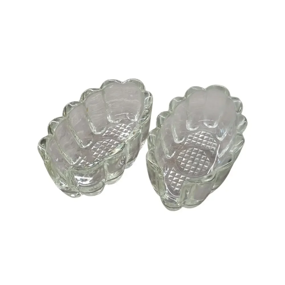 Lot of 2 Princess House Crystal Utensil Spoon & Fork Rest Holders #438 Vintage